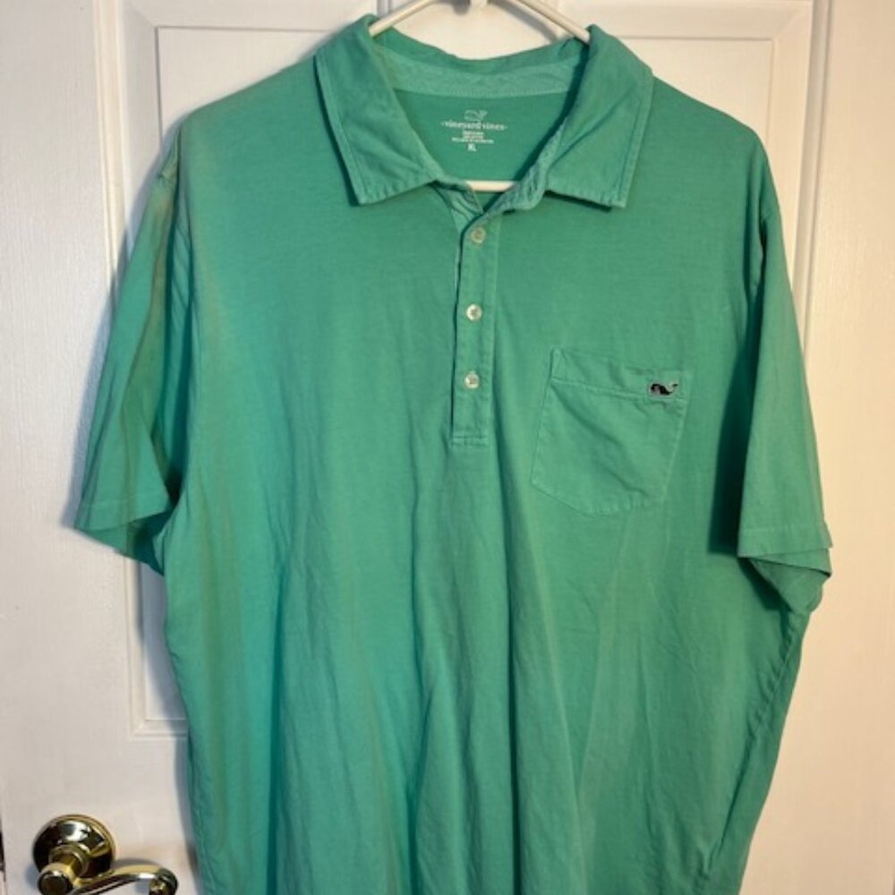 Vineyard Vines Polo Shirt Men's Size XL Green Casual Short Sleeve , 100% cotton